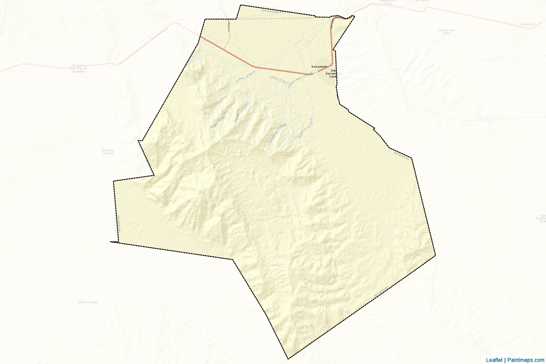 Muestras de recorte de mapas Sacramento (Coahuila de Zaragoza)-2