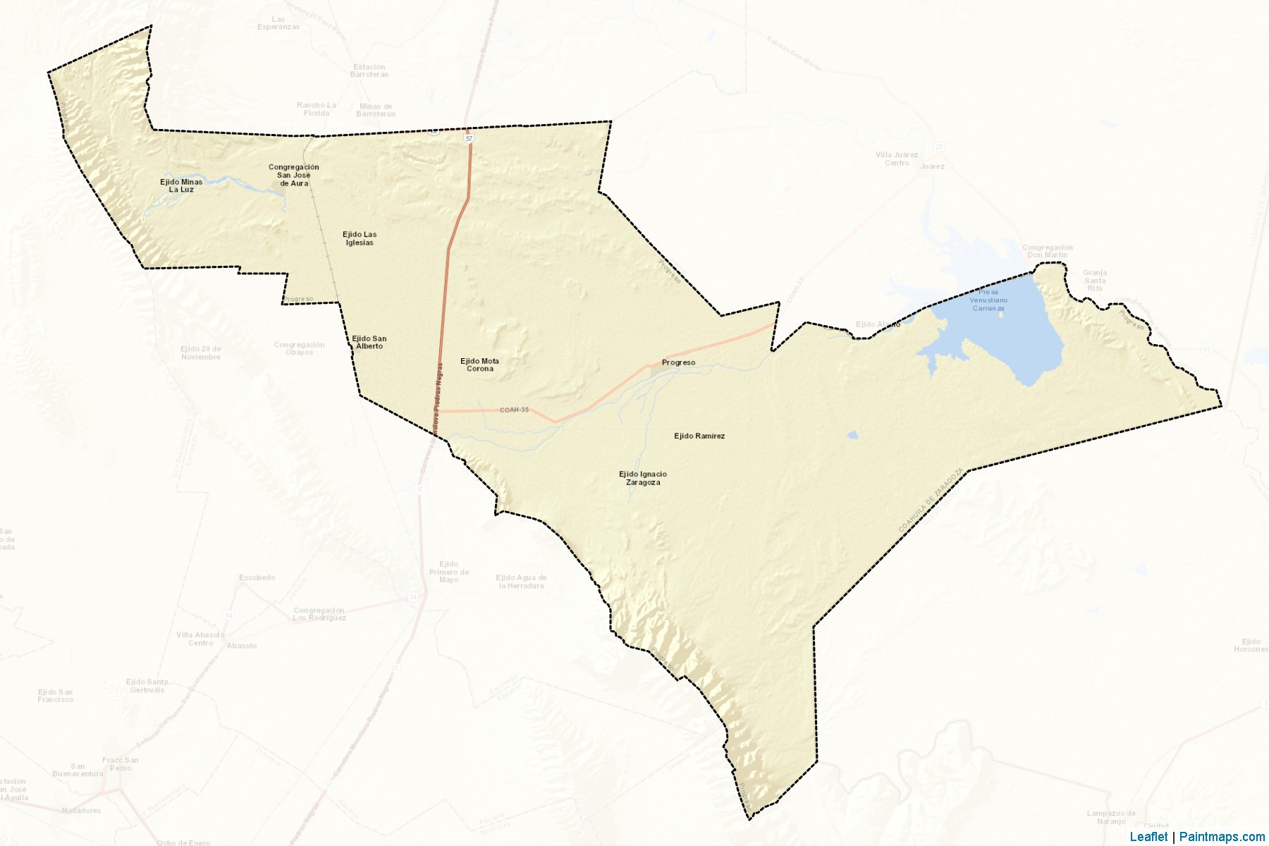 Muestras de recorte de mapas Progreso (Coahuila de Zaragoza)-2