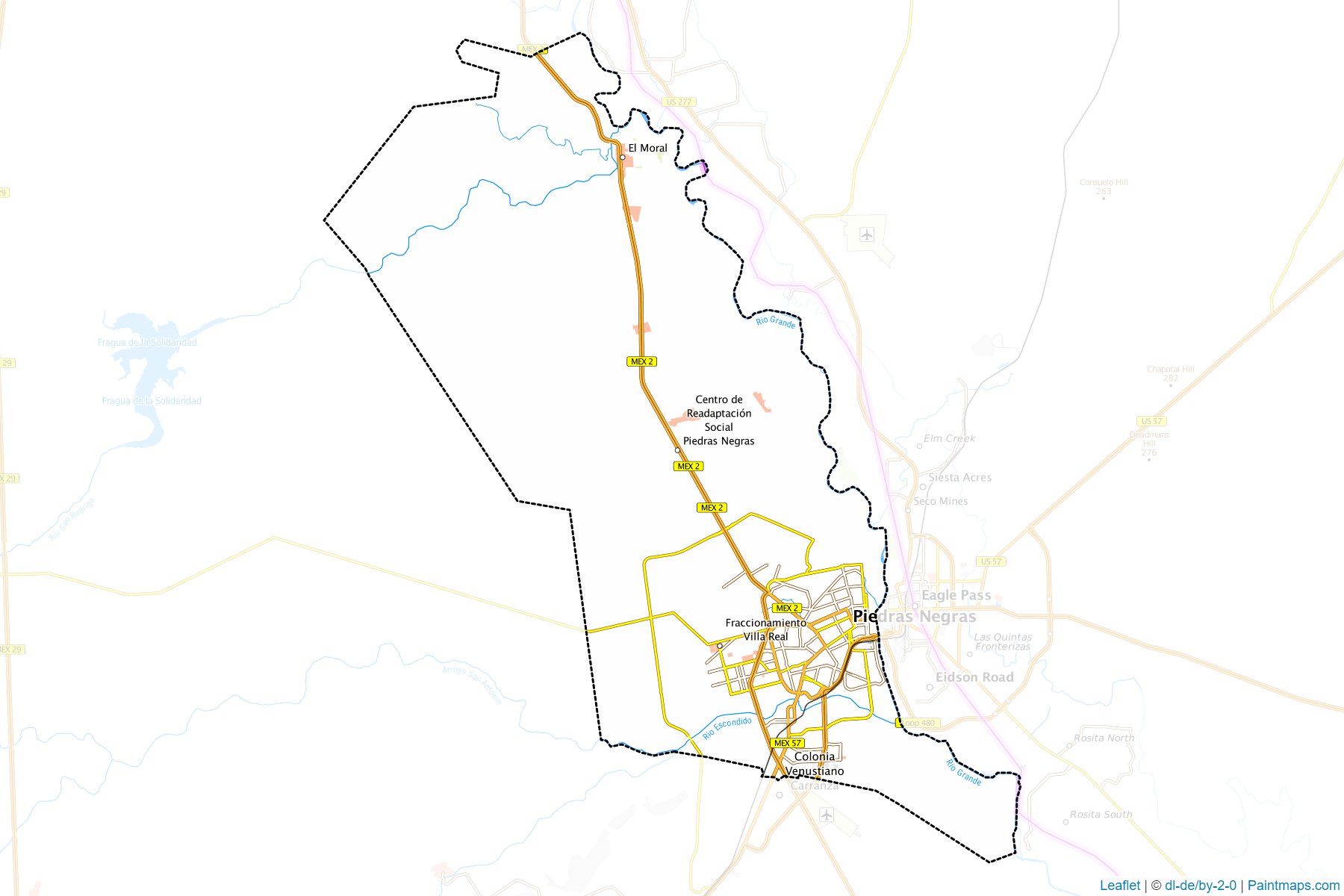 Piedras Negras (Coahuila de Zaragoza) Map Cropping Samples-1