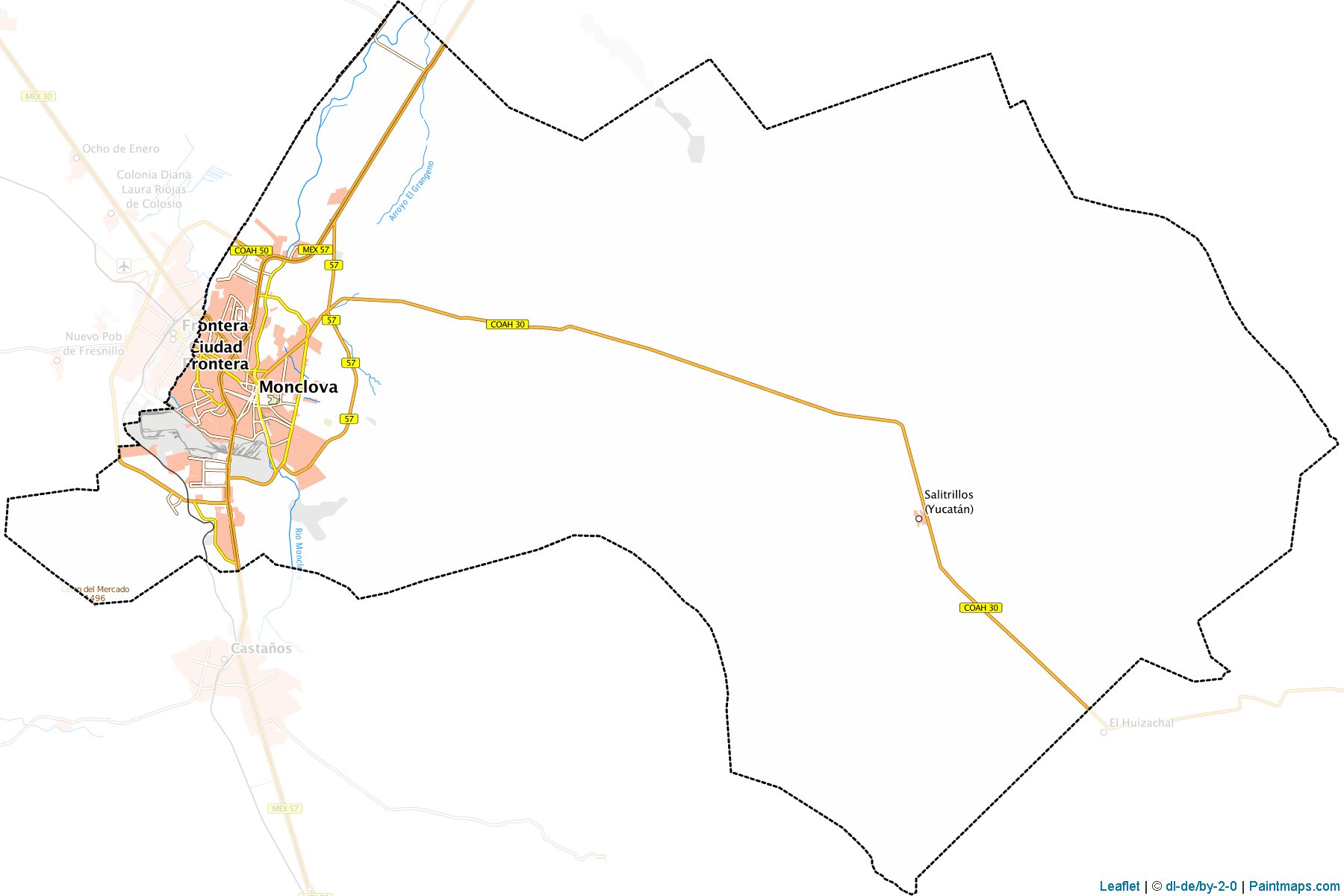 Monclova (Coahuila de Zaragoza) Map Cropping Samples-1