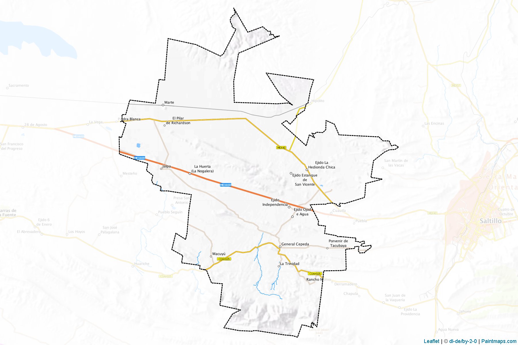 General Cepeda (Coahuila de Zaragoza) Map Cropping Samples-1