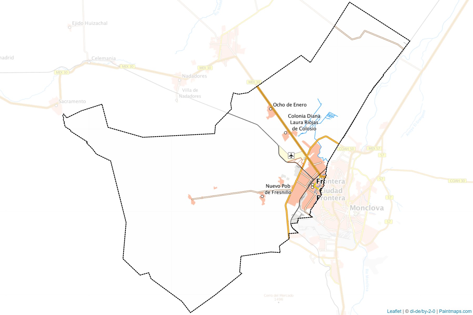 Frontera (Coahuila) Haritası Örnekleri-1