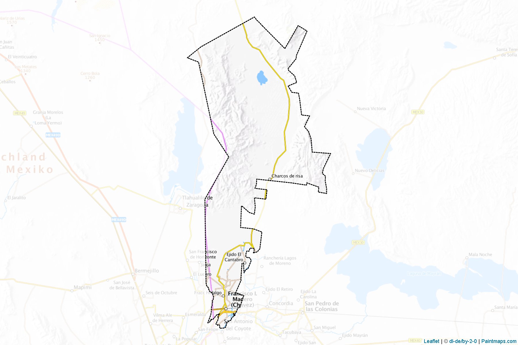 Muestras de recorte de mapas Francisco I. Madero (Coahuila de Zaragoza)-1