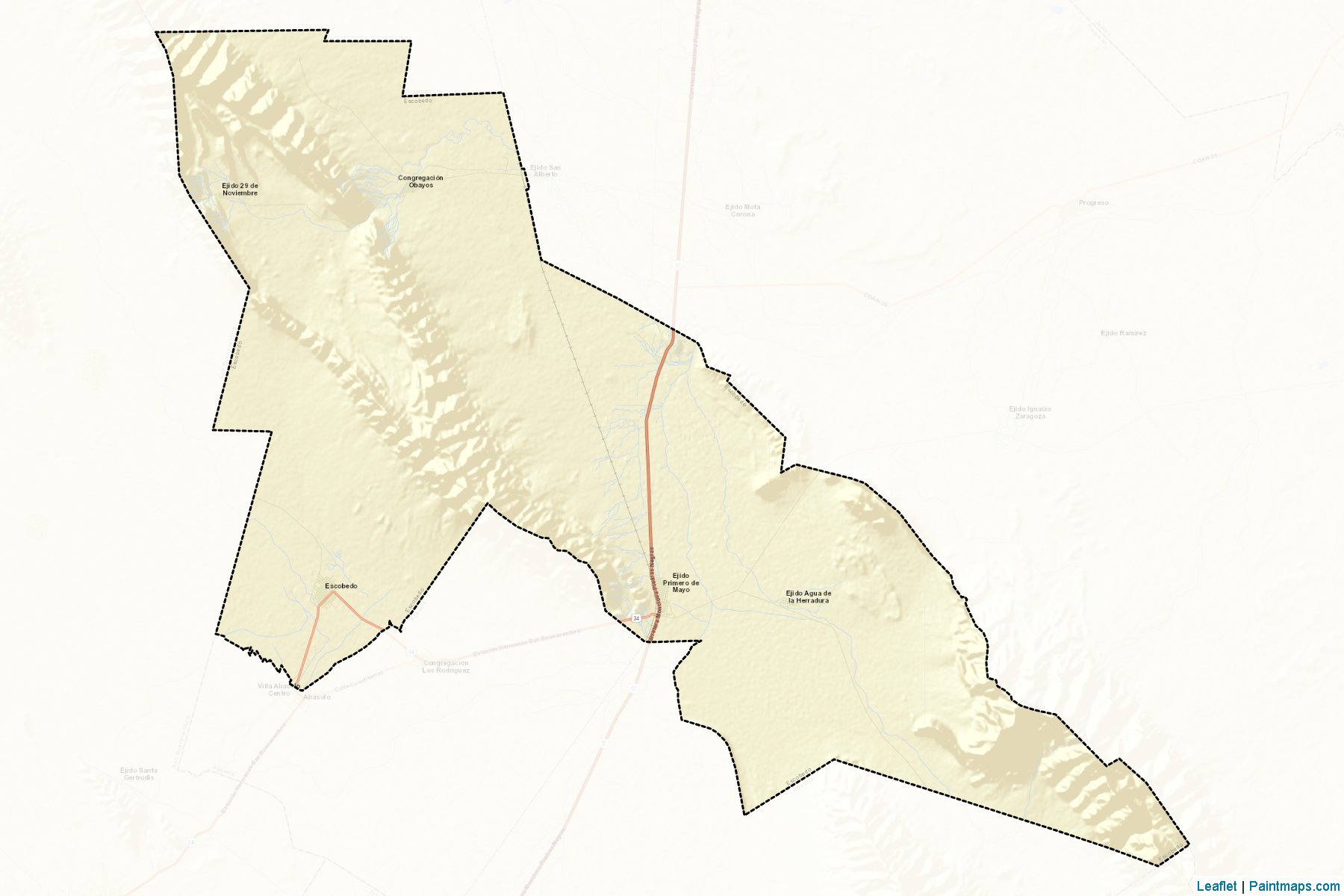 Muestras de recorte de mapas Escobedo (Coahuila de Zaragoza)-2