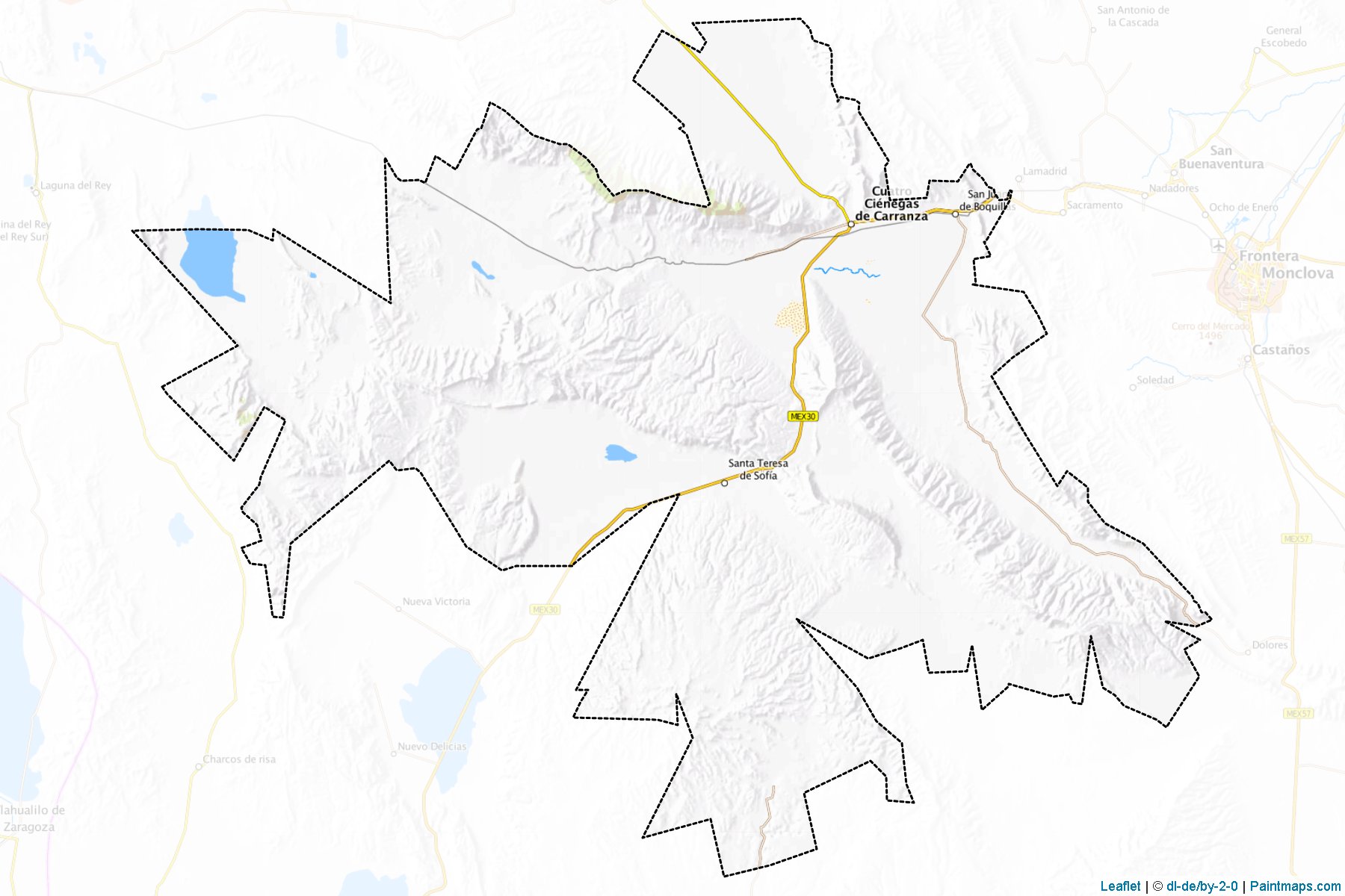 Cuatro Ciénegas (Coahuila) Haritası Örnekleri-1