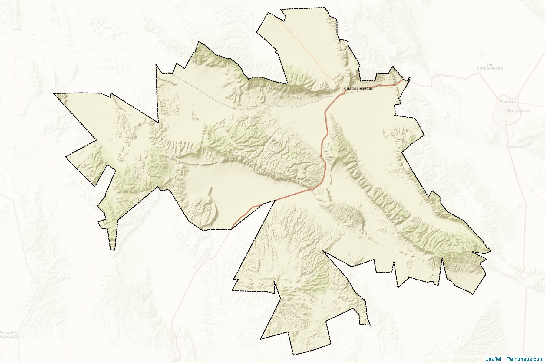 Cuatro Ciénegas (Coahuila) Haritası Örnekleri-2