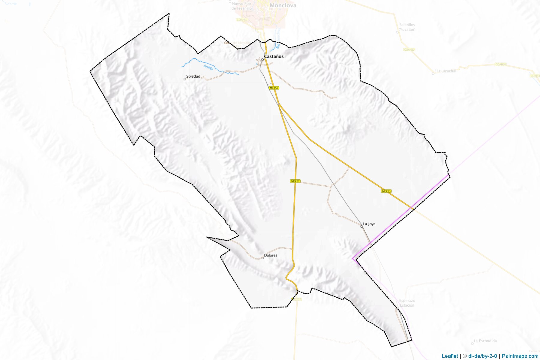 Castaños (Coahuila) Haritası Örnekleri-1