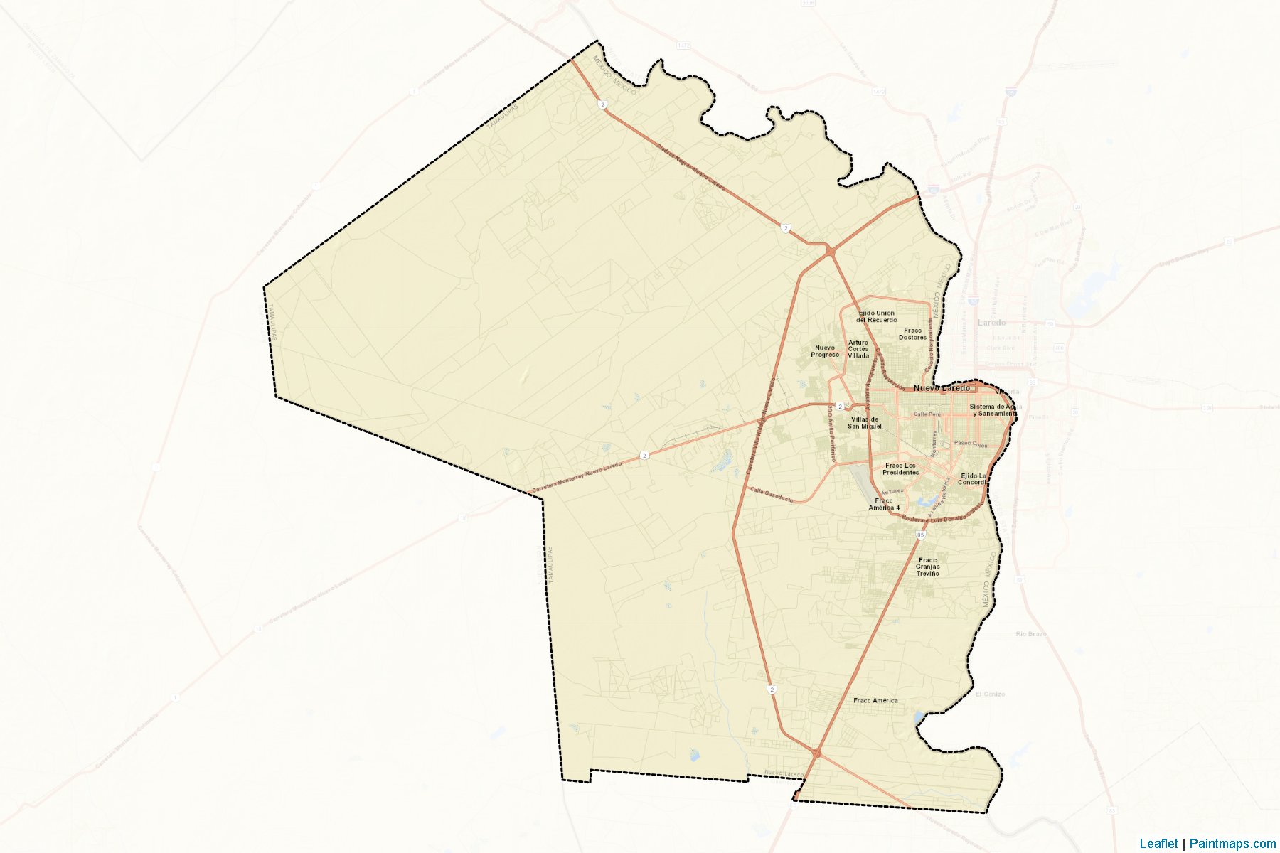 Muestras de recorte de mapas Nuevo Laredo (Tamaulipas)-2