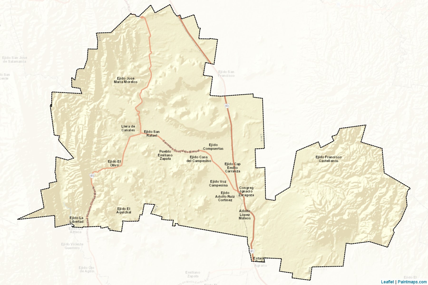 Llera (Tamaulipas) Map Cropping Samples-2