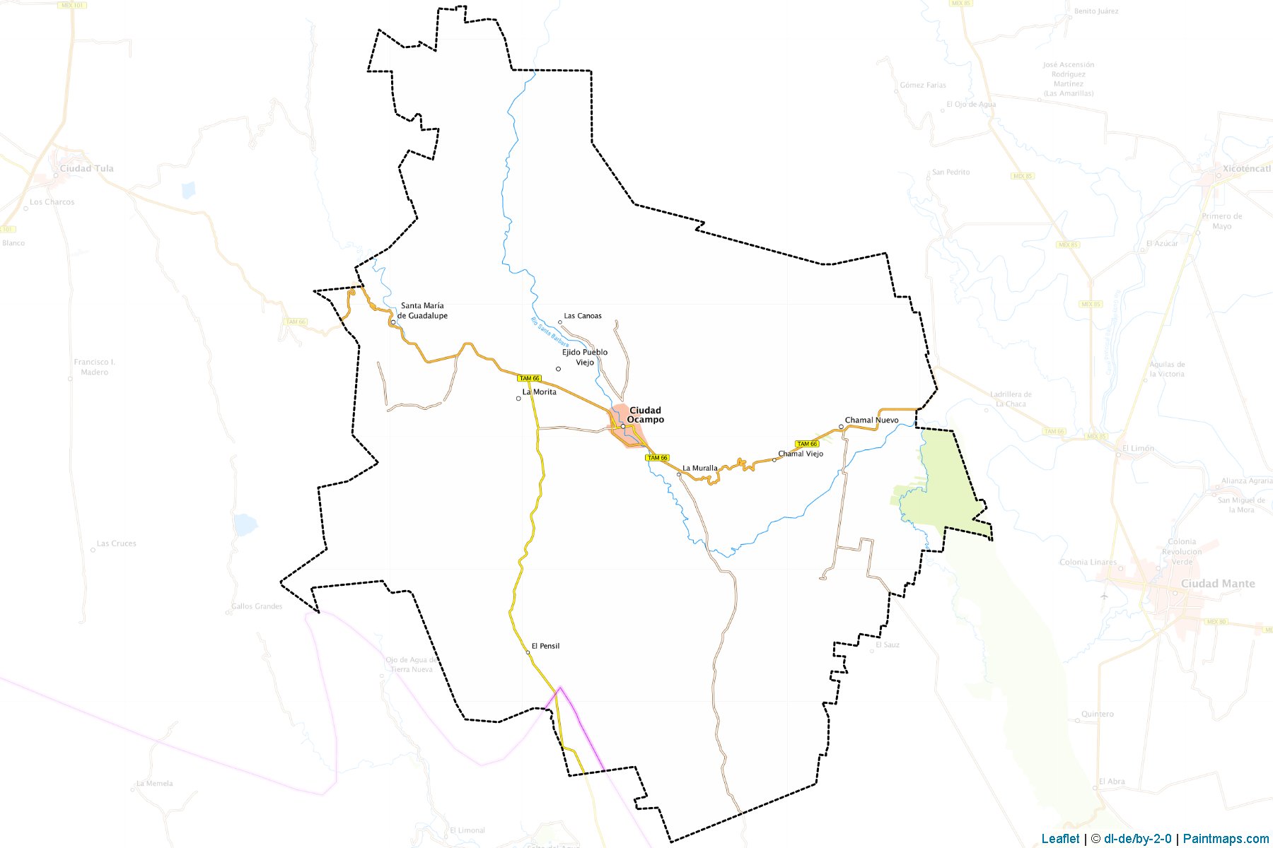 Muestras de recorte de mapas Ocampo (Tamaulipas)-1