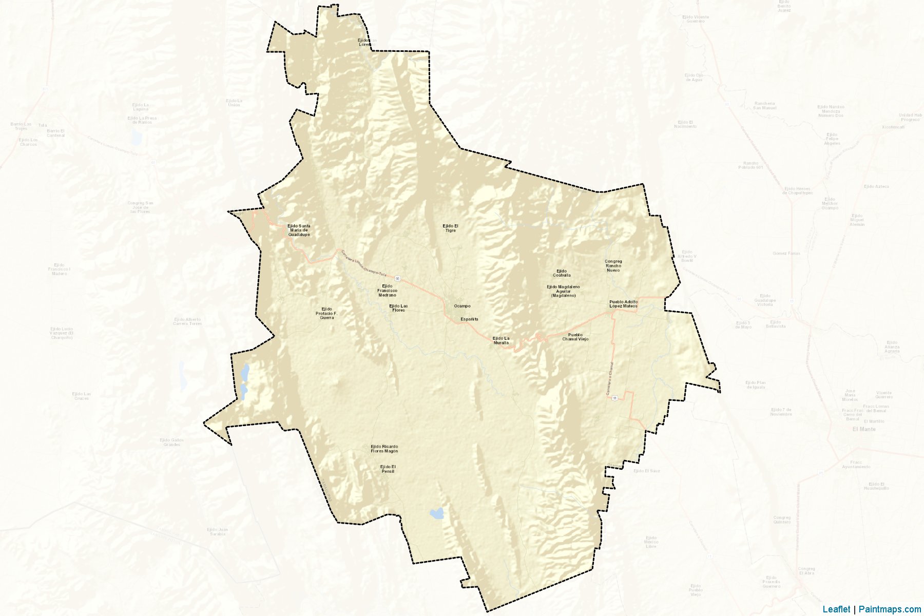 Muestras de recorte de mapas Ocampo (Tamaulipas)-2