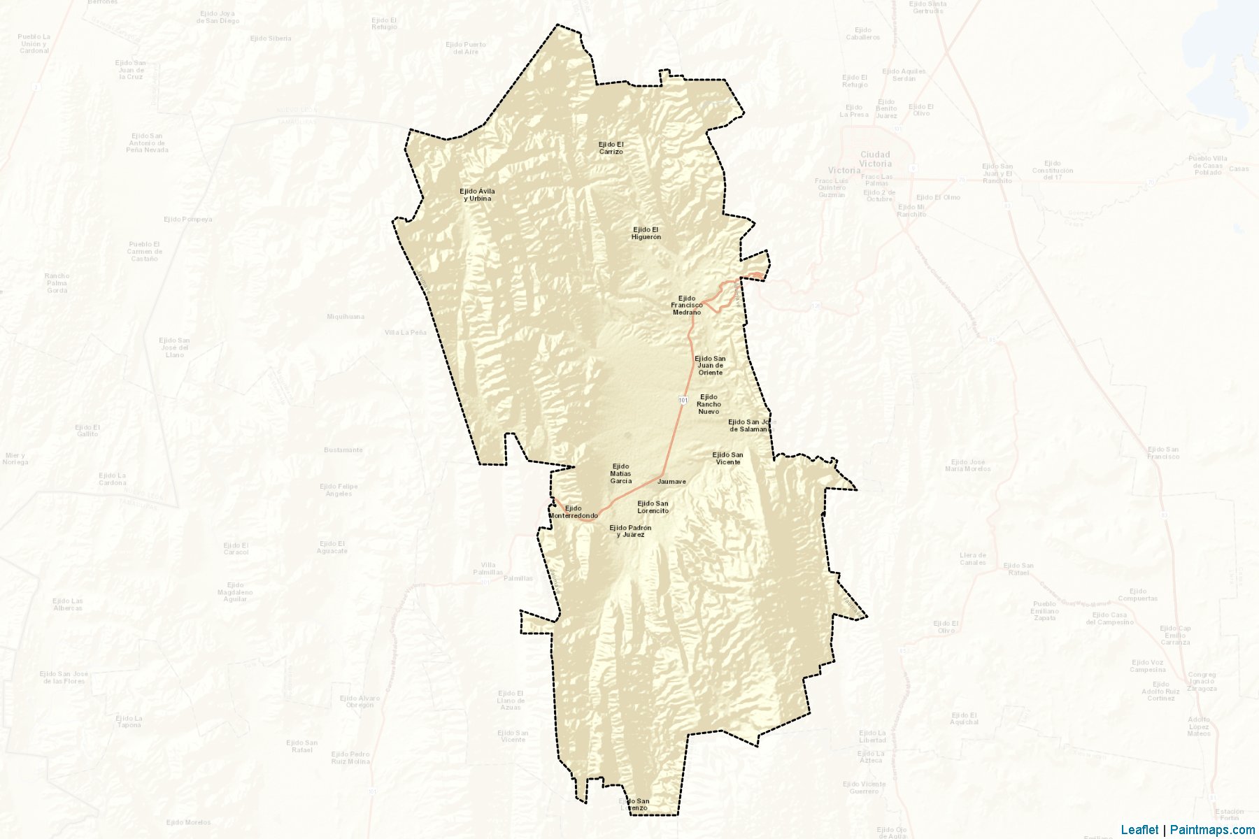 Jaumave (Tamaulipas) Haritası Örnekleri-2