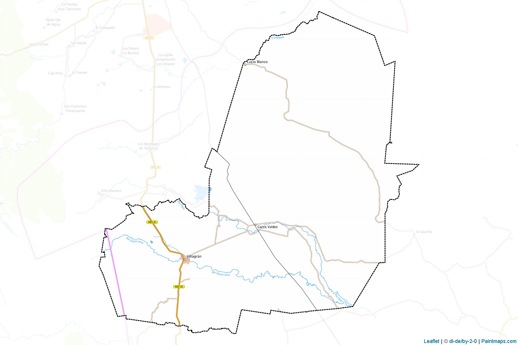 Villagrán (Tamaulipas) Haritası Örnekleri-1