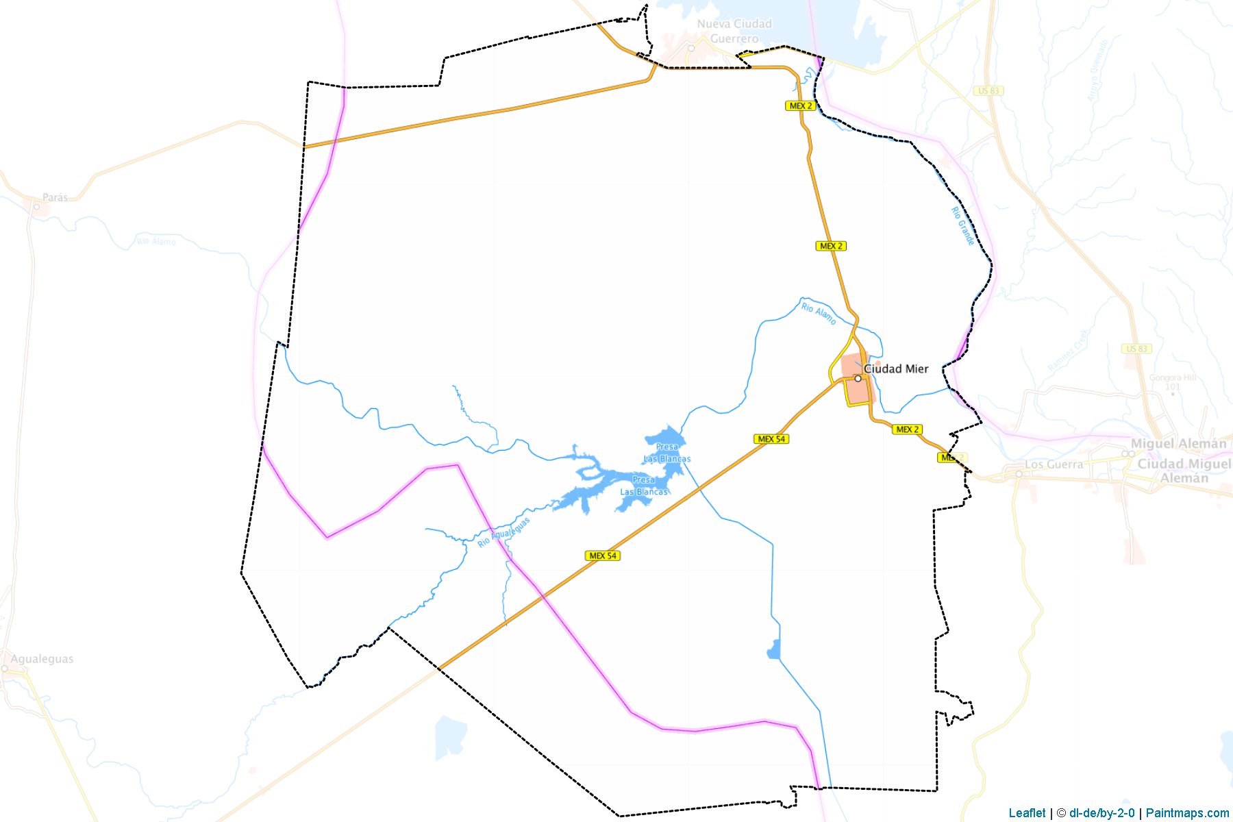 Mier (Tamaulipas) Haritası Örnekleri-1