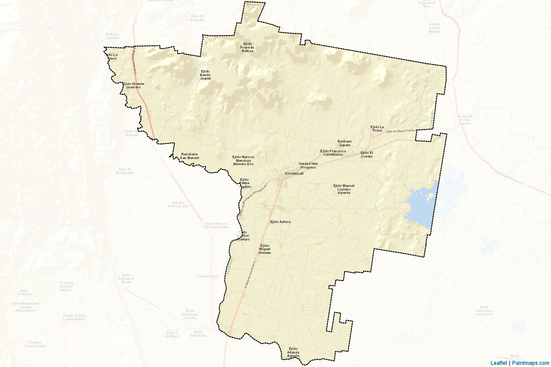 Xicoténcatl (Tamaulipas) Map Cropping Samples-2