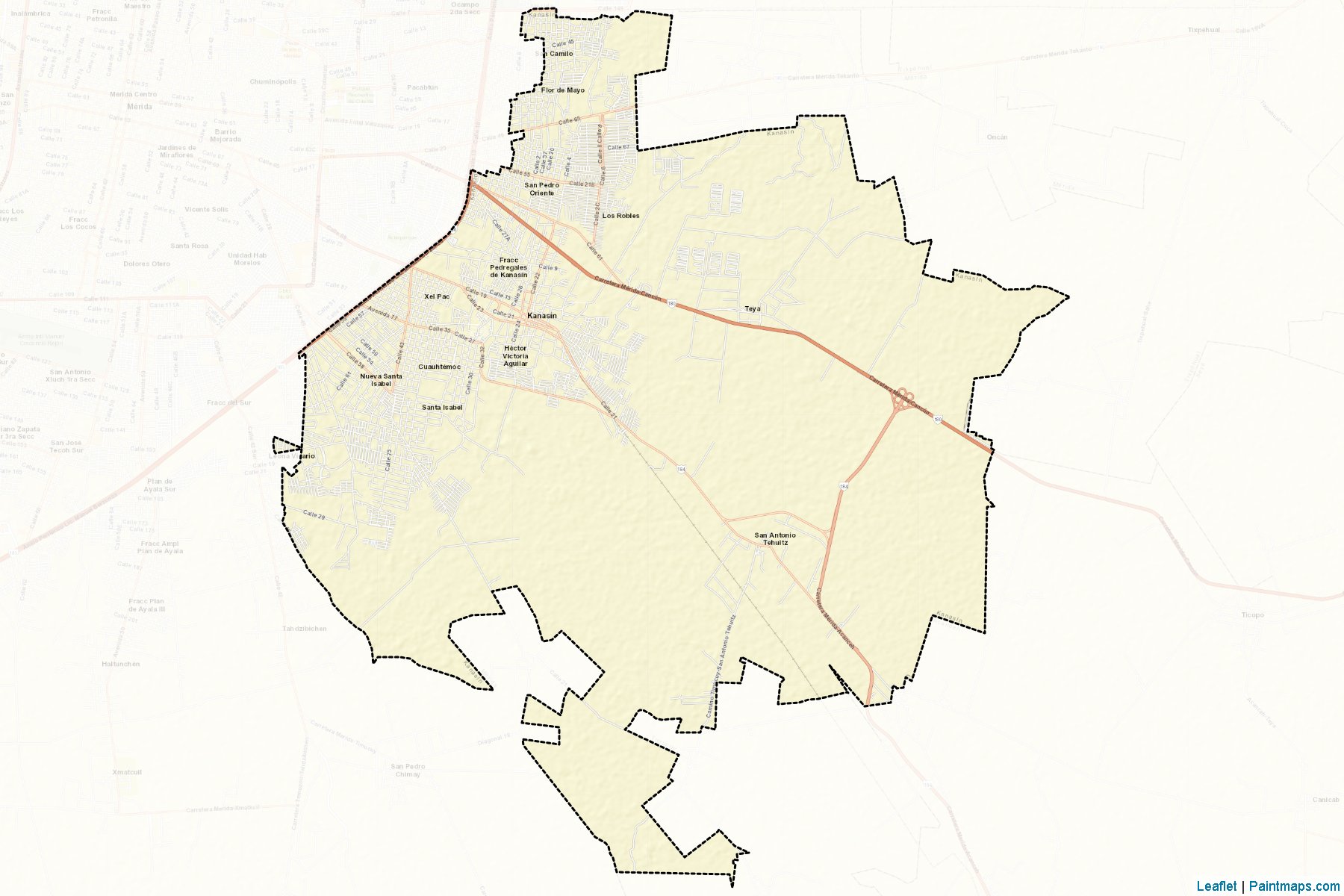 Muestras de recorte de mapas Kanasín (Yucatán)-2