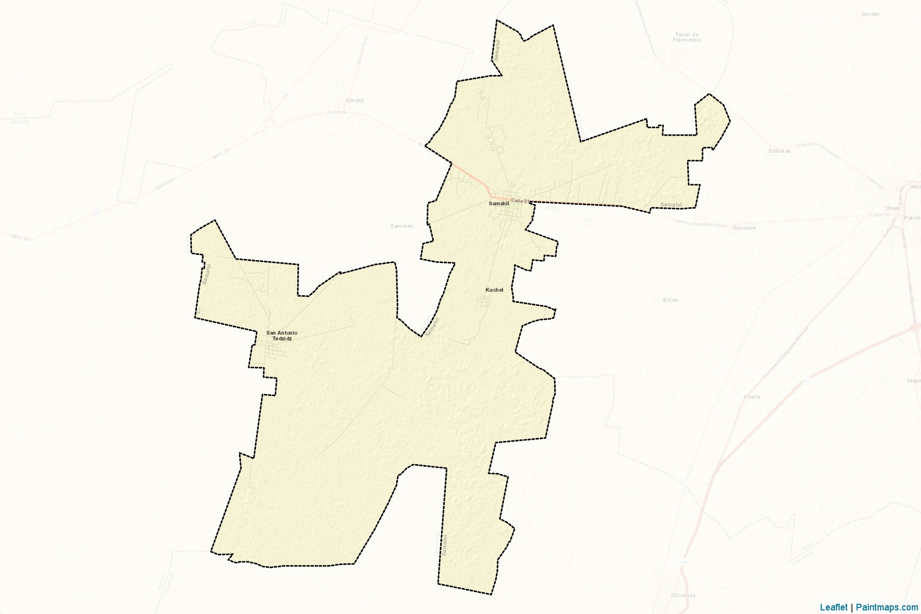 Muestras de recorte de mapas Samahil (Yucatán)-2