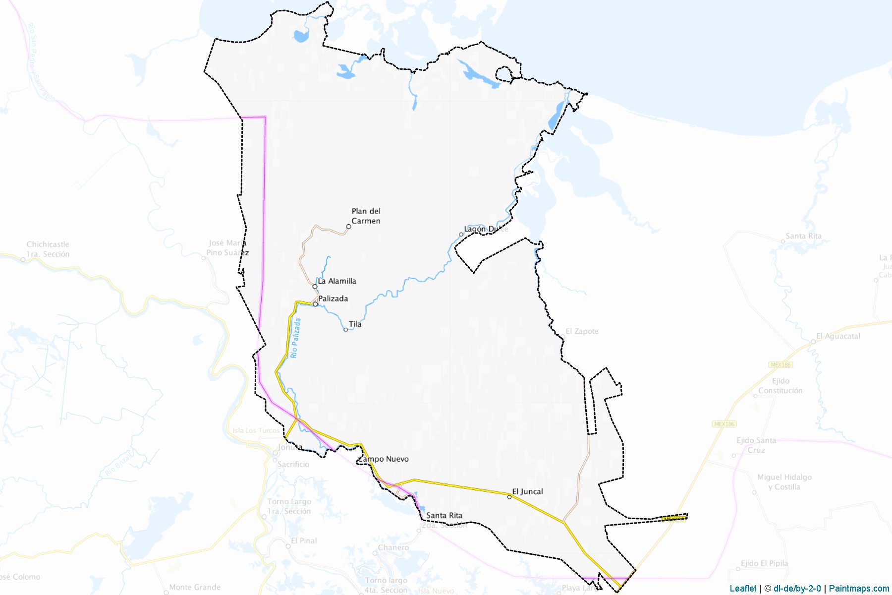 Muestras de recorte de mapas Palizada (Campeche)-1