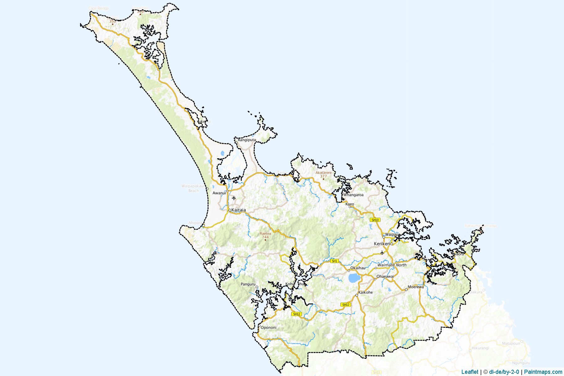 Muestras de recorte de mapas Far North District (Northland Region)-1