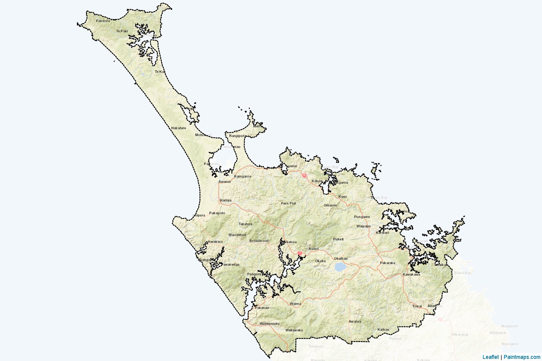 Muestras de recorte de mapas Far North District (Northland Region)-2