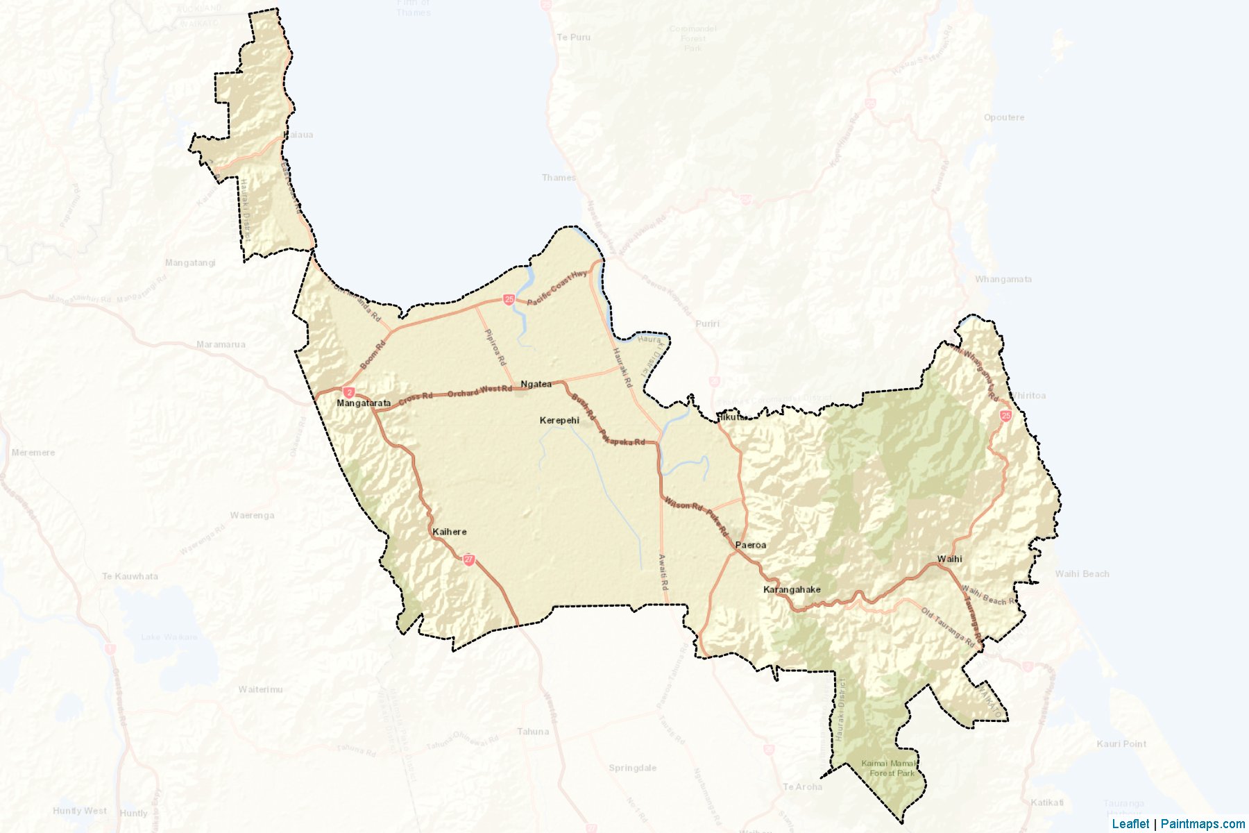 Muestras de recorte de mapas Hauraki District (Waikato Region)-2