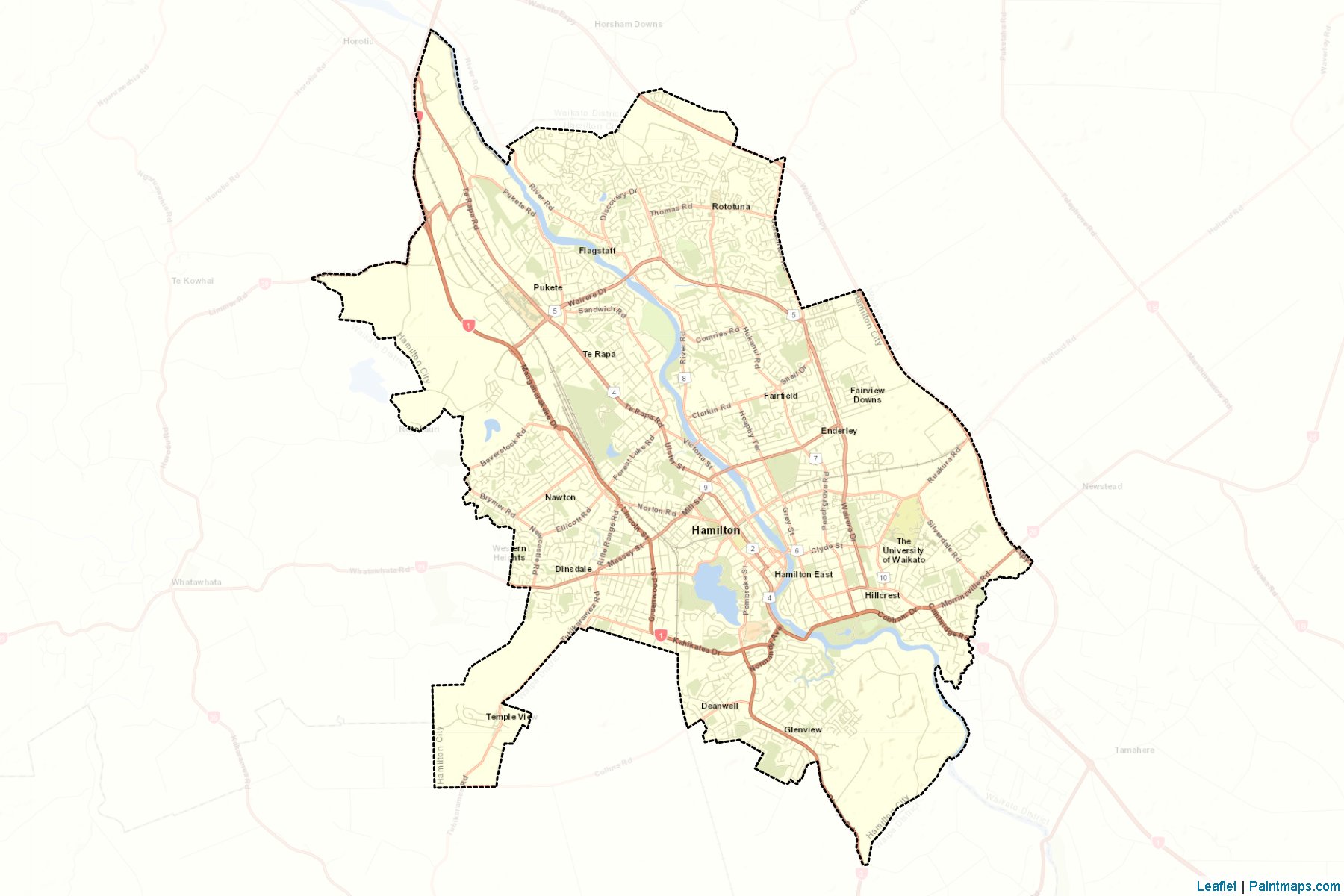 Hamilton (Waikato Region) Map Cropping Samples-2