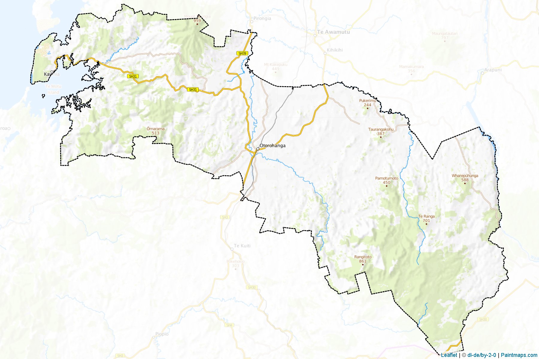 Otorohanga District (Waikato Bölgesi) Haritası Örnekleri-1