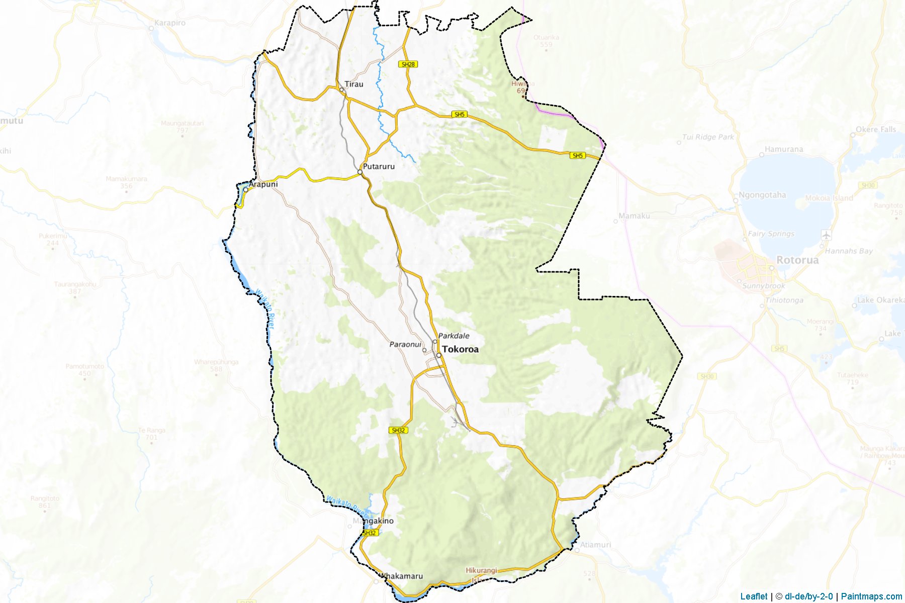 South Waikato District (Waikato Bölgesi) Haritası Örnekleri-1