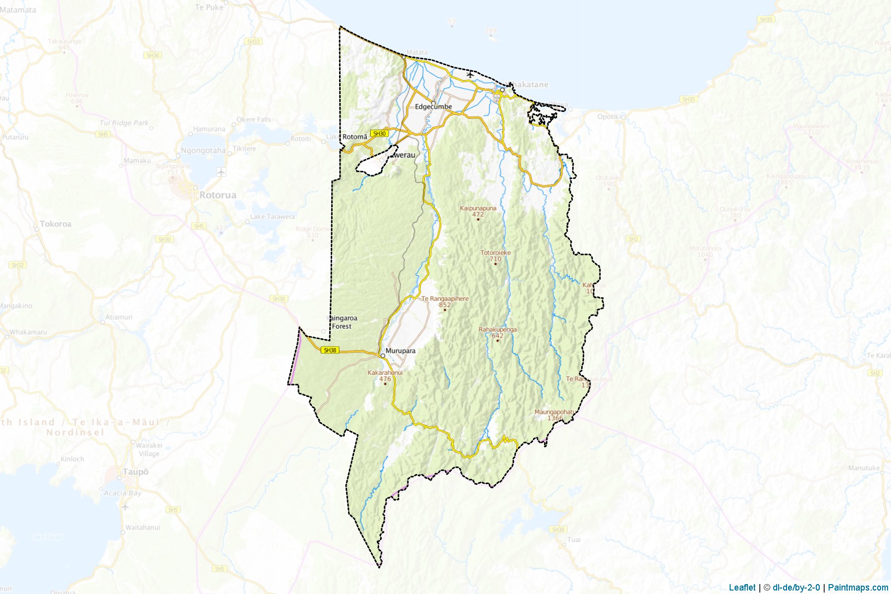 Whakatane (Bay of Plenty Region) Map Cropping Samples-1