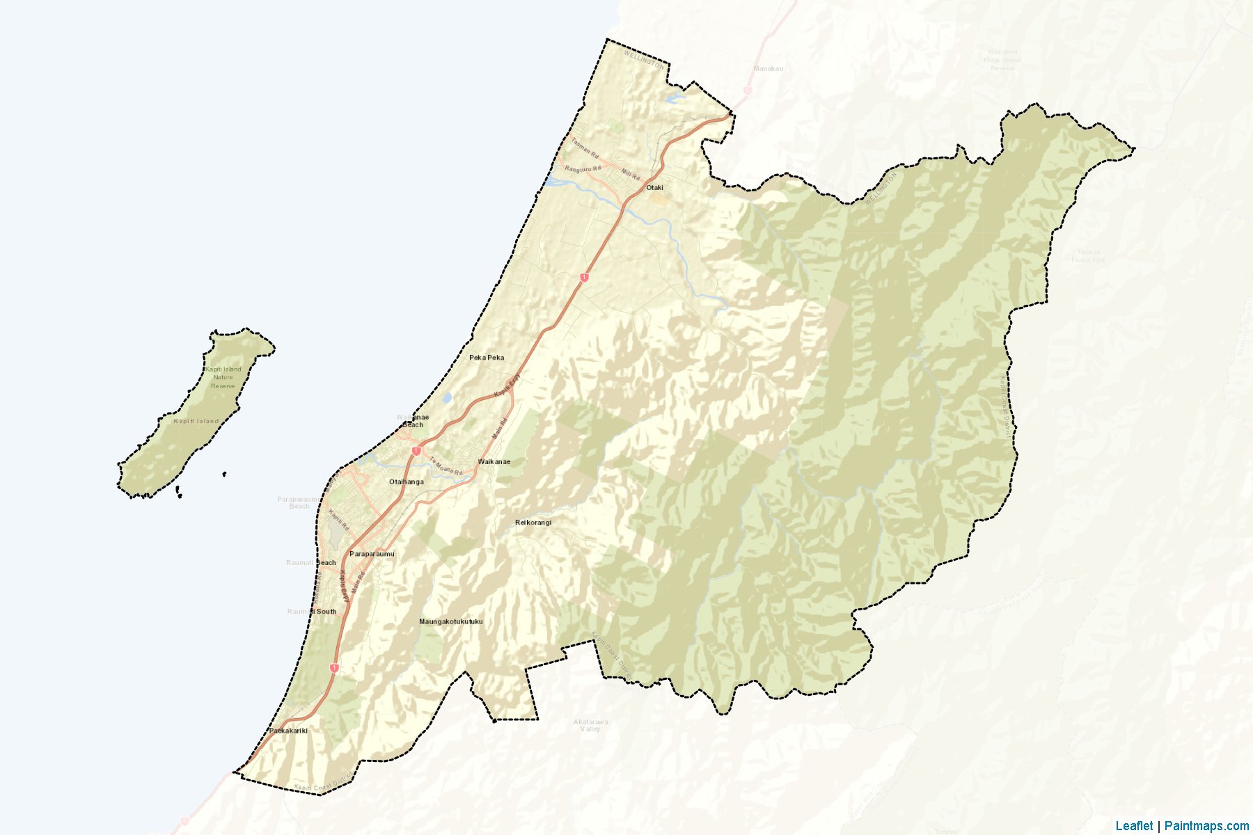 Muestras de recorte de mapas Kapiti Coast District (Wellington Region)-2