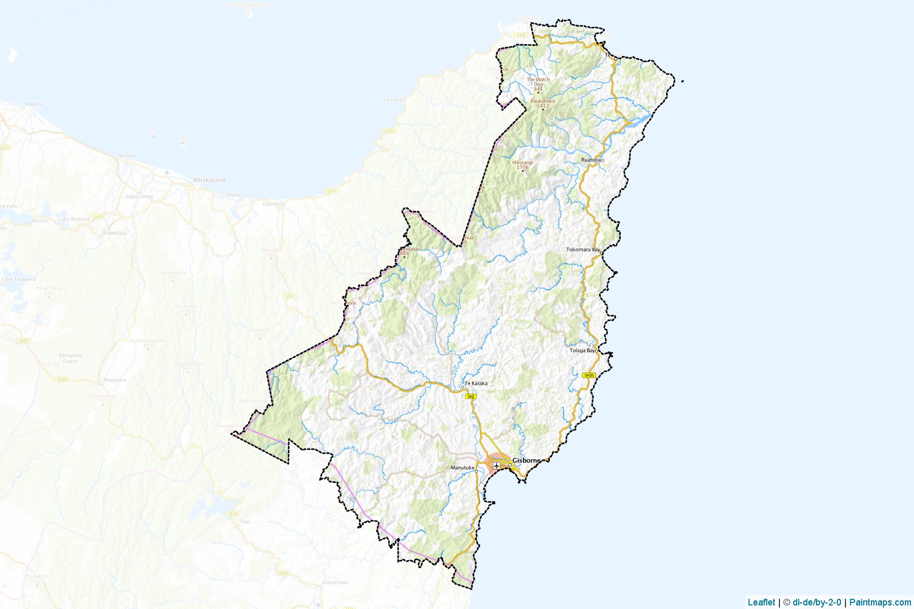 Gisborne (Gisborne Region) Map Cropping Samples-1