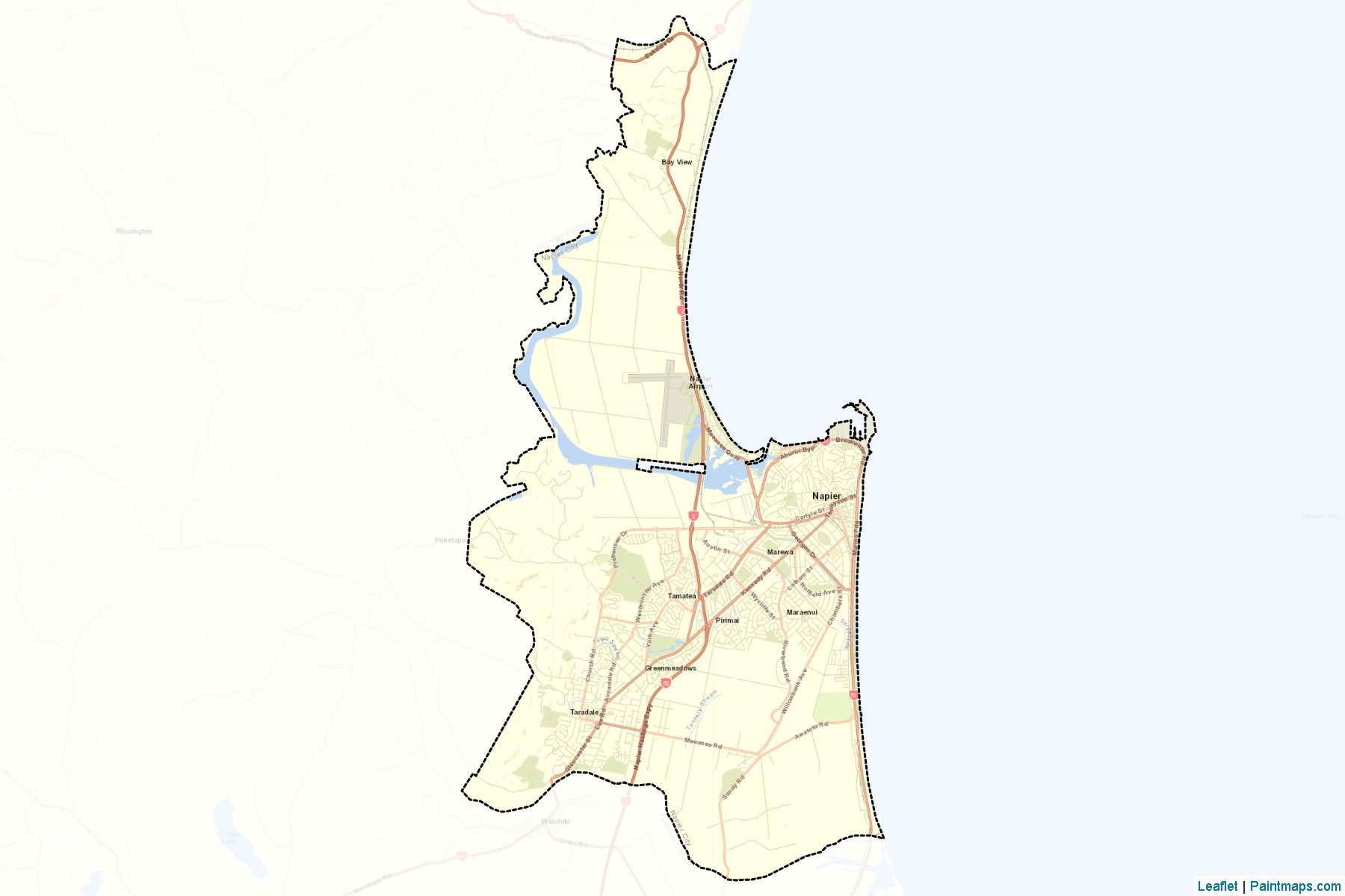 Muestras de recorte de mapas Napier City (Hawke's Bay Region)-2