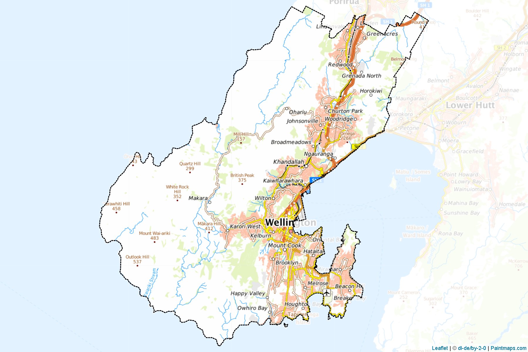 Wellington City (Wellington Bölgesi) Haritası Örnekleri-1