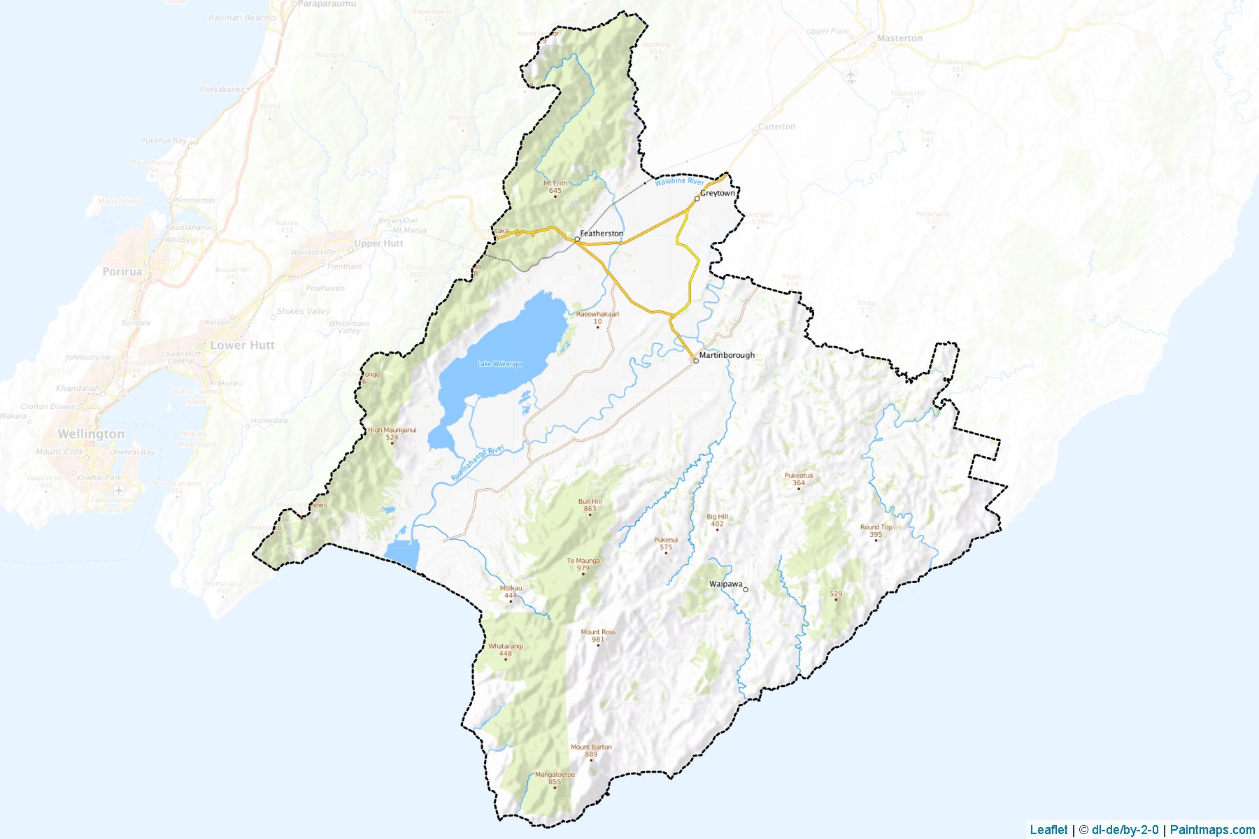 South Wairarapa District (Wellington Bölgesi) Haritası Örnekleri-1