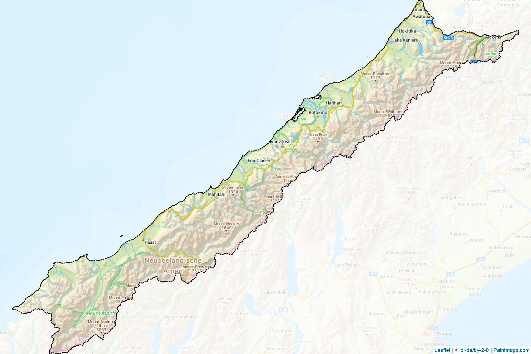 Westland District (Batı Sahili Bölgesi) Haritası Örnekleri-1