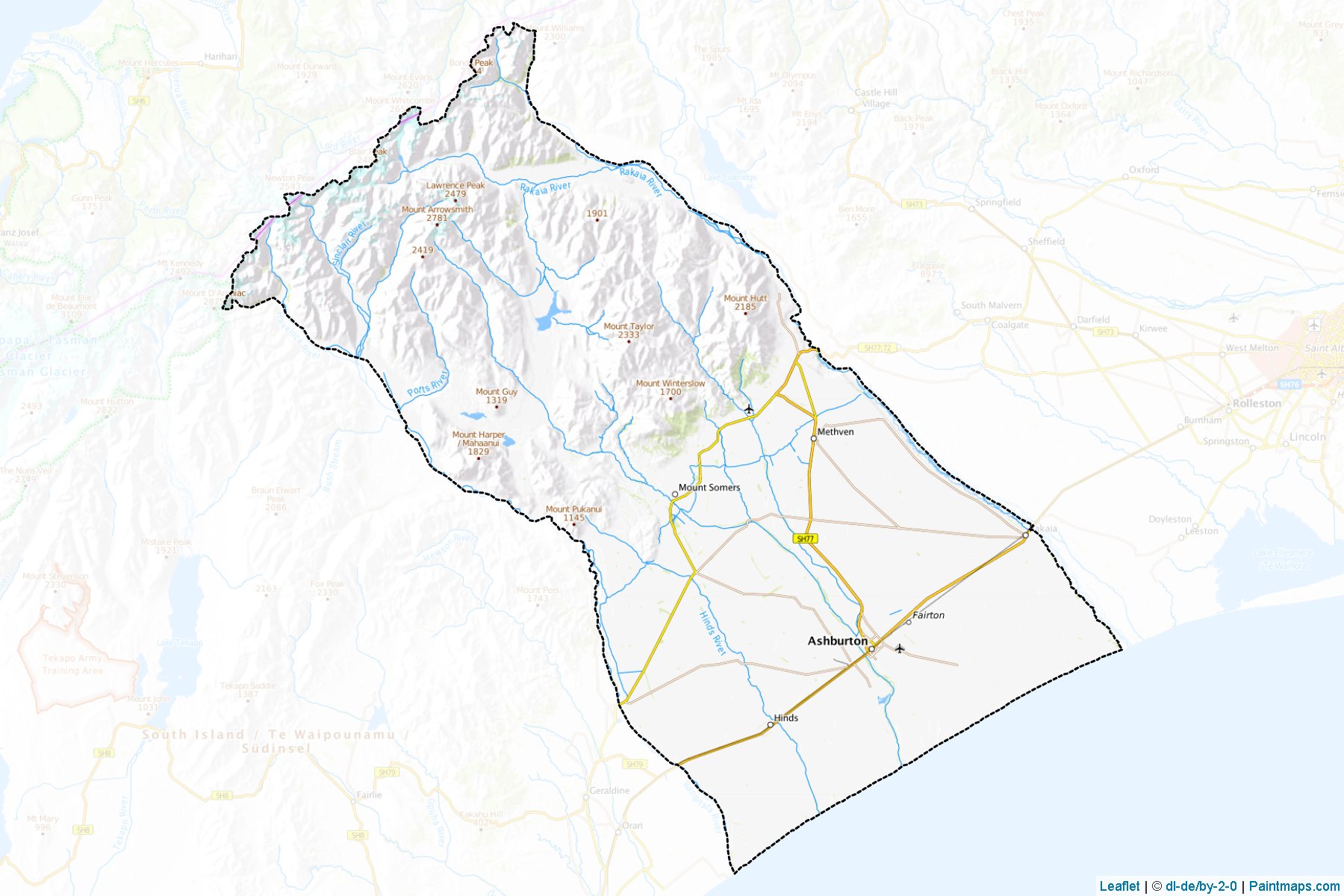 Ashburton (Canterbury Region) Map Cropping Samples-1