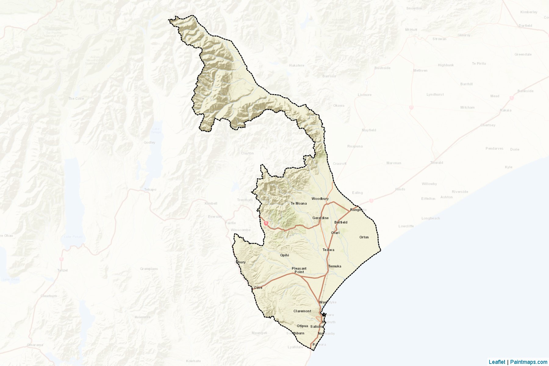 Muestras de recorte de mapas Timaru District (Canterbury Region)-2