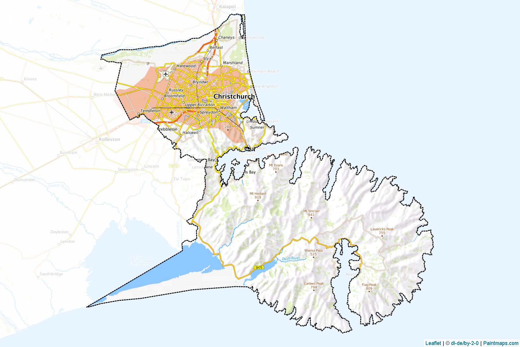 Christchurch (Canterbury Region) Map Cropping Samples-1