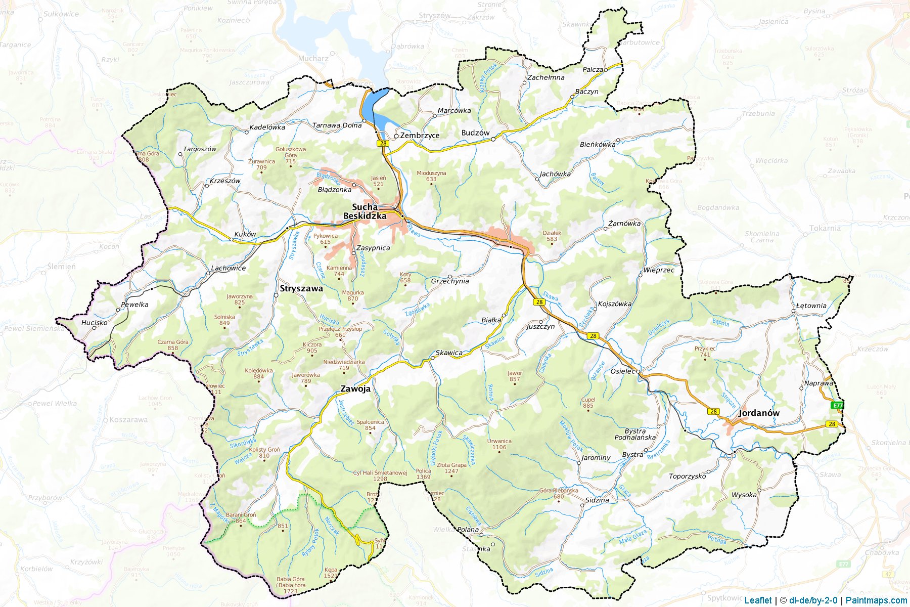 Sucha (Lesser Poland Voivodeship) Map Cropping Samples-1