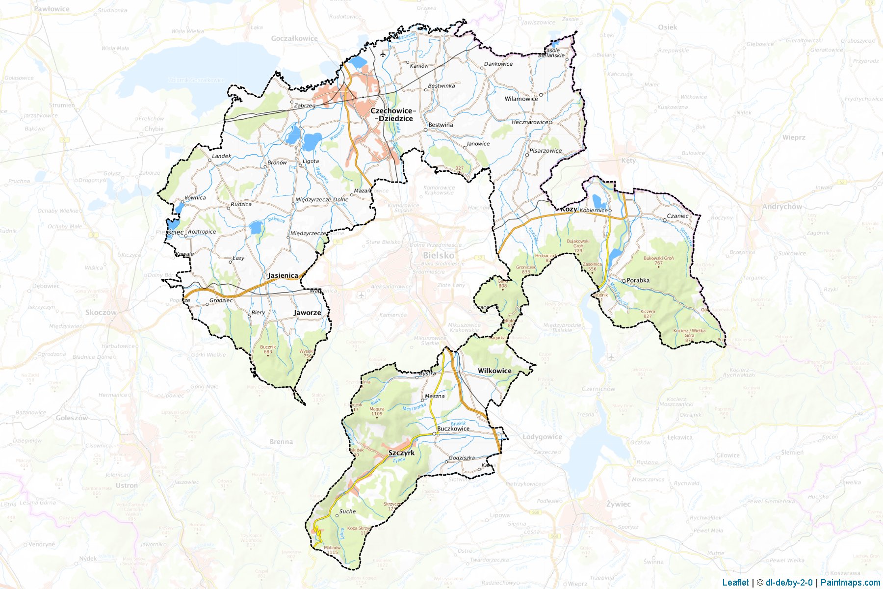 Bielski (Silesian Voivodeship) Map Cropping Samples-1