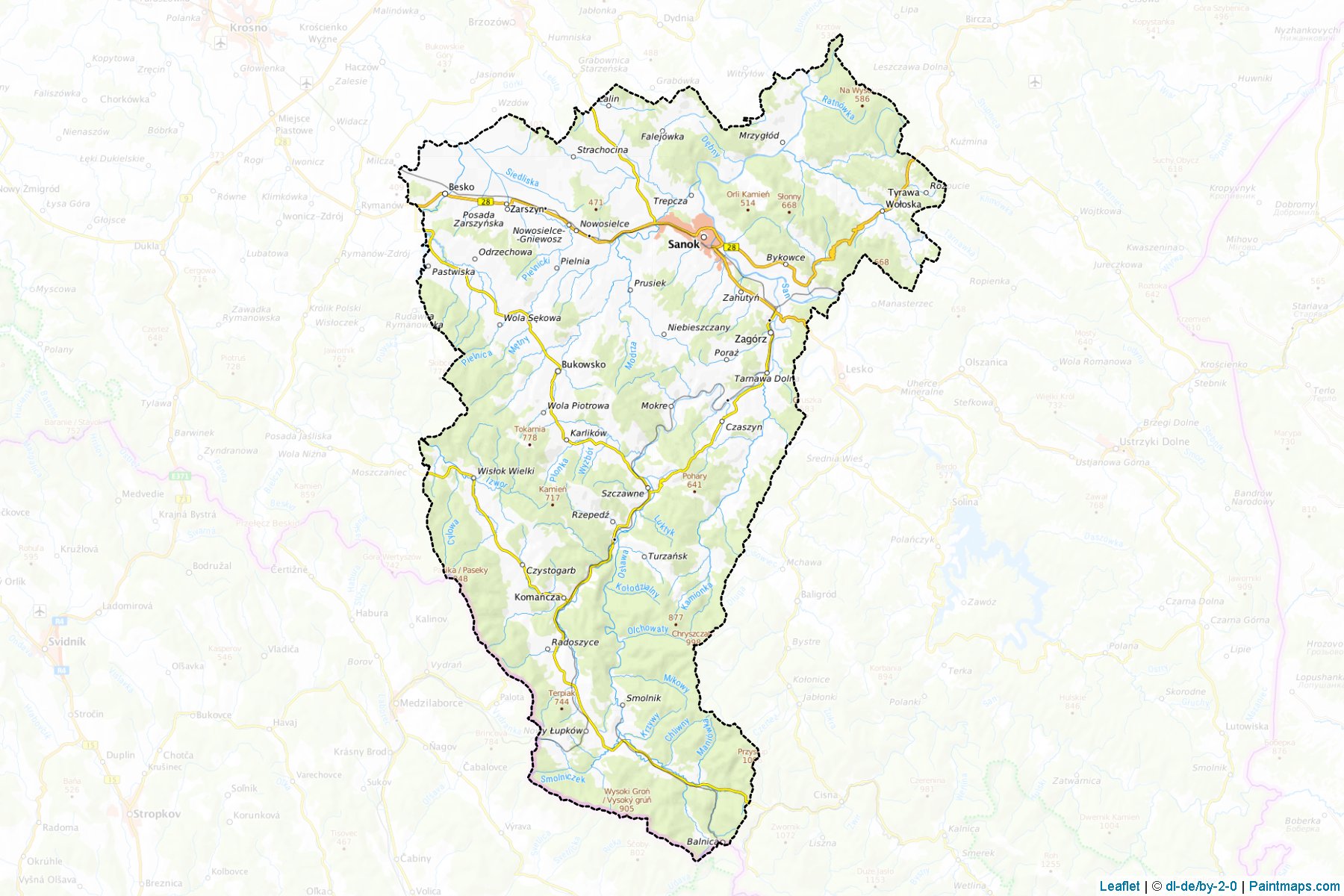 Muestras de recorte de mapas Sanocki (Podkarpackie)-1