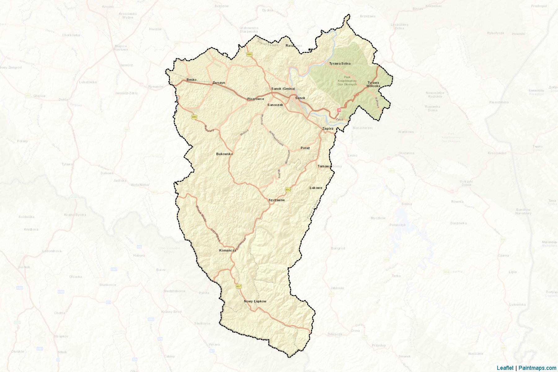 Muestras de recorte de mapas Sanocki (Podkarpackie)-2