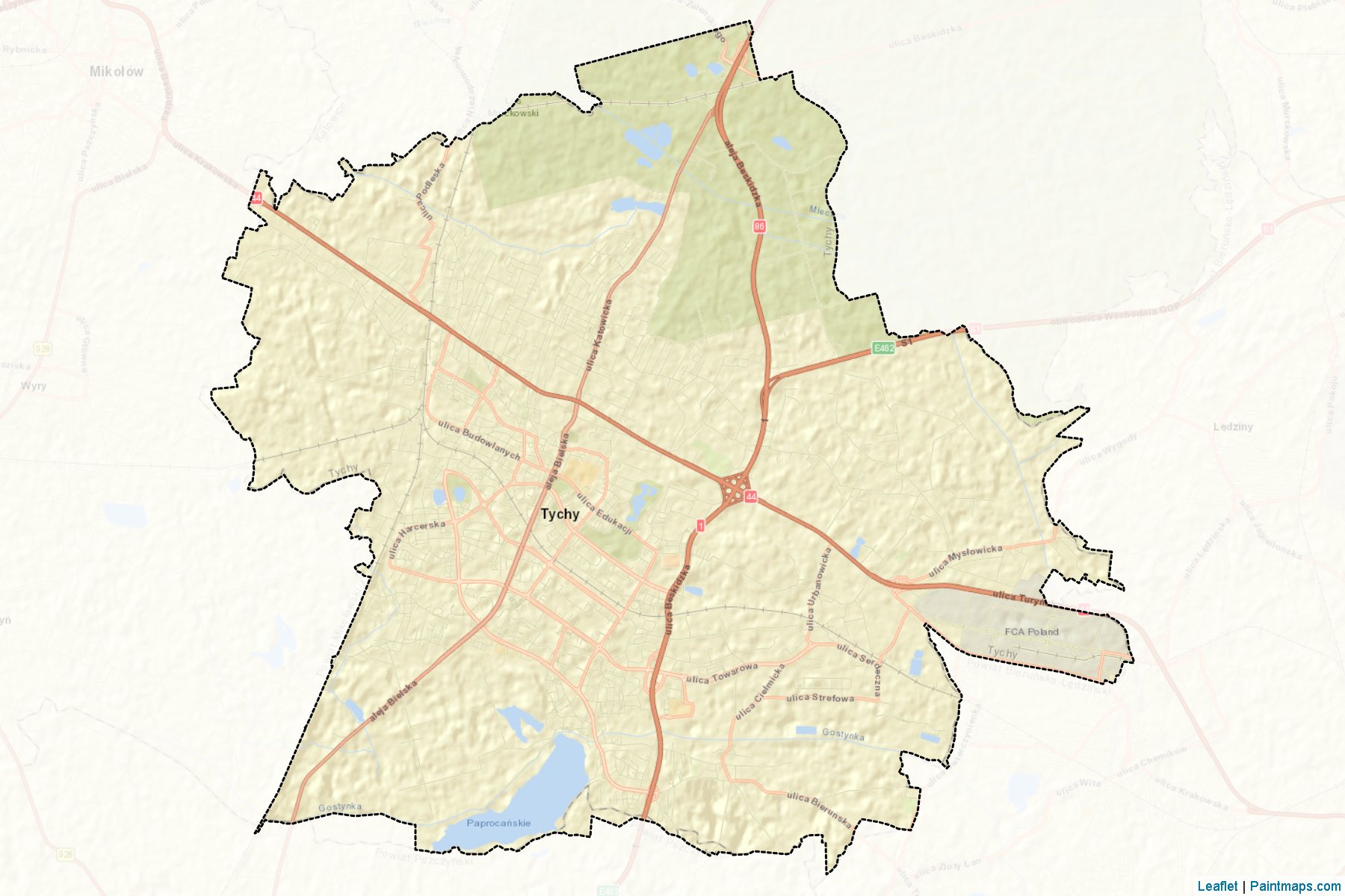 Tychy (Silesian Voivodeship) Map Cropping Samples-2