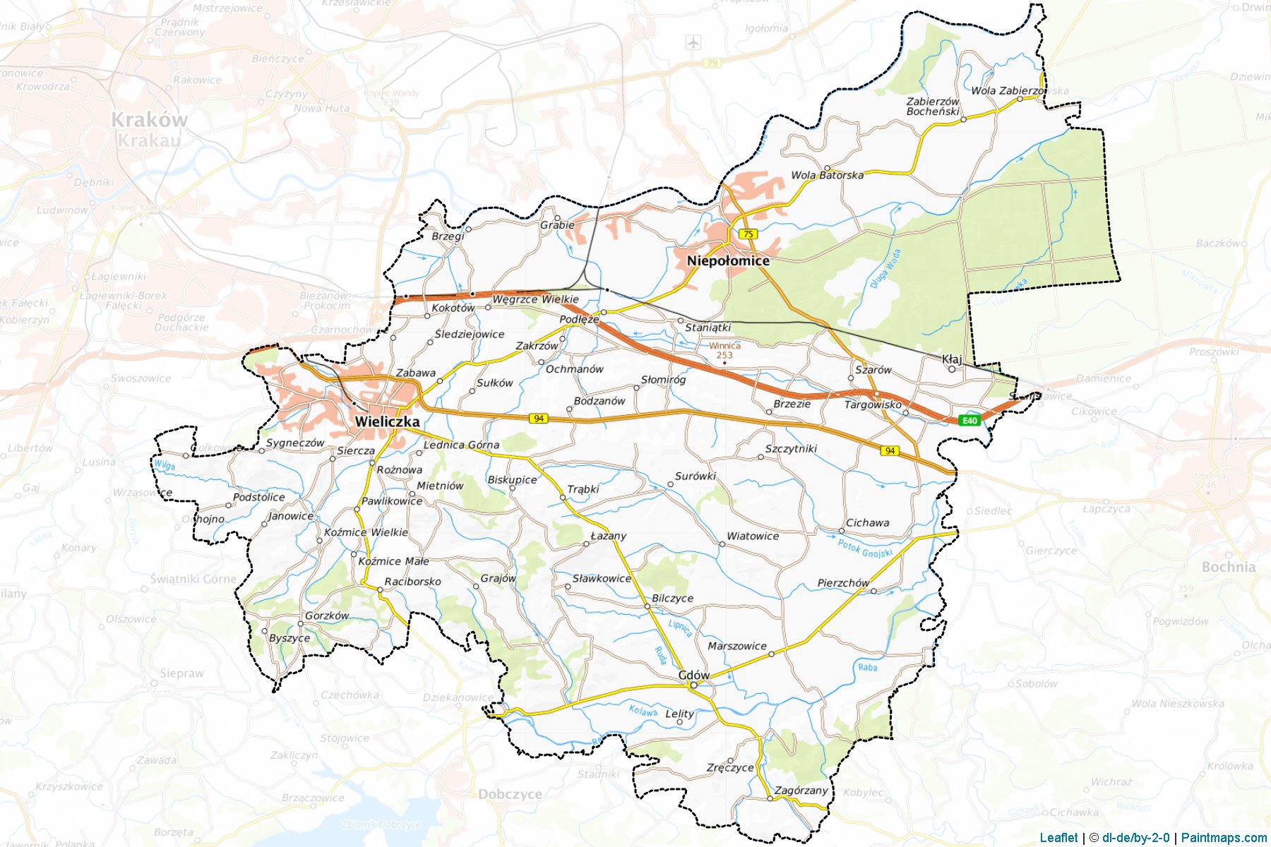 Wieliczka (Lesser Poland Voivodeship) Map Cropping Samples-1