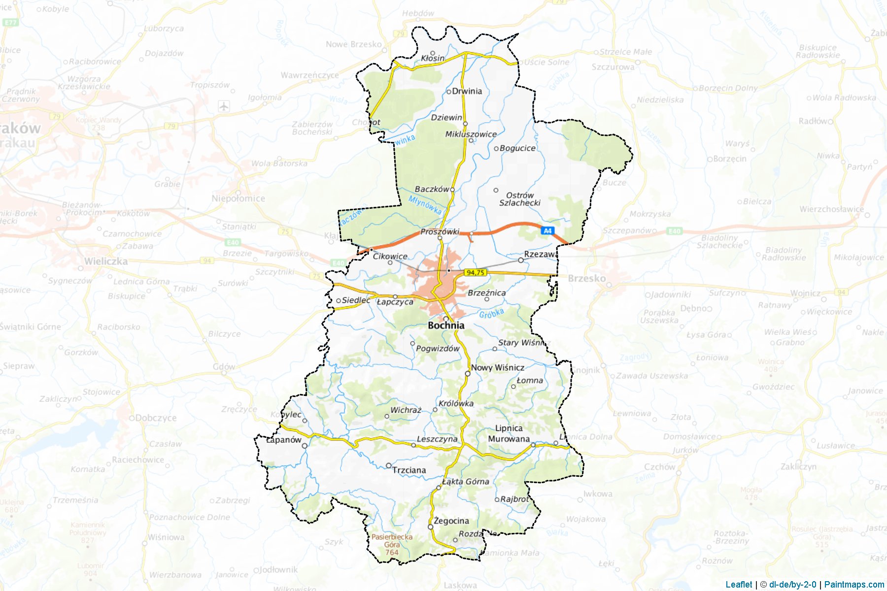 Bocheński (Lesser Poland Voivodeship) Map Cropping Samples-1