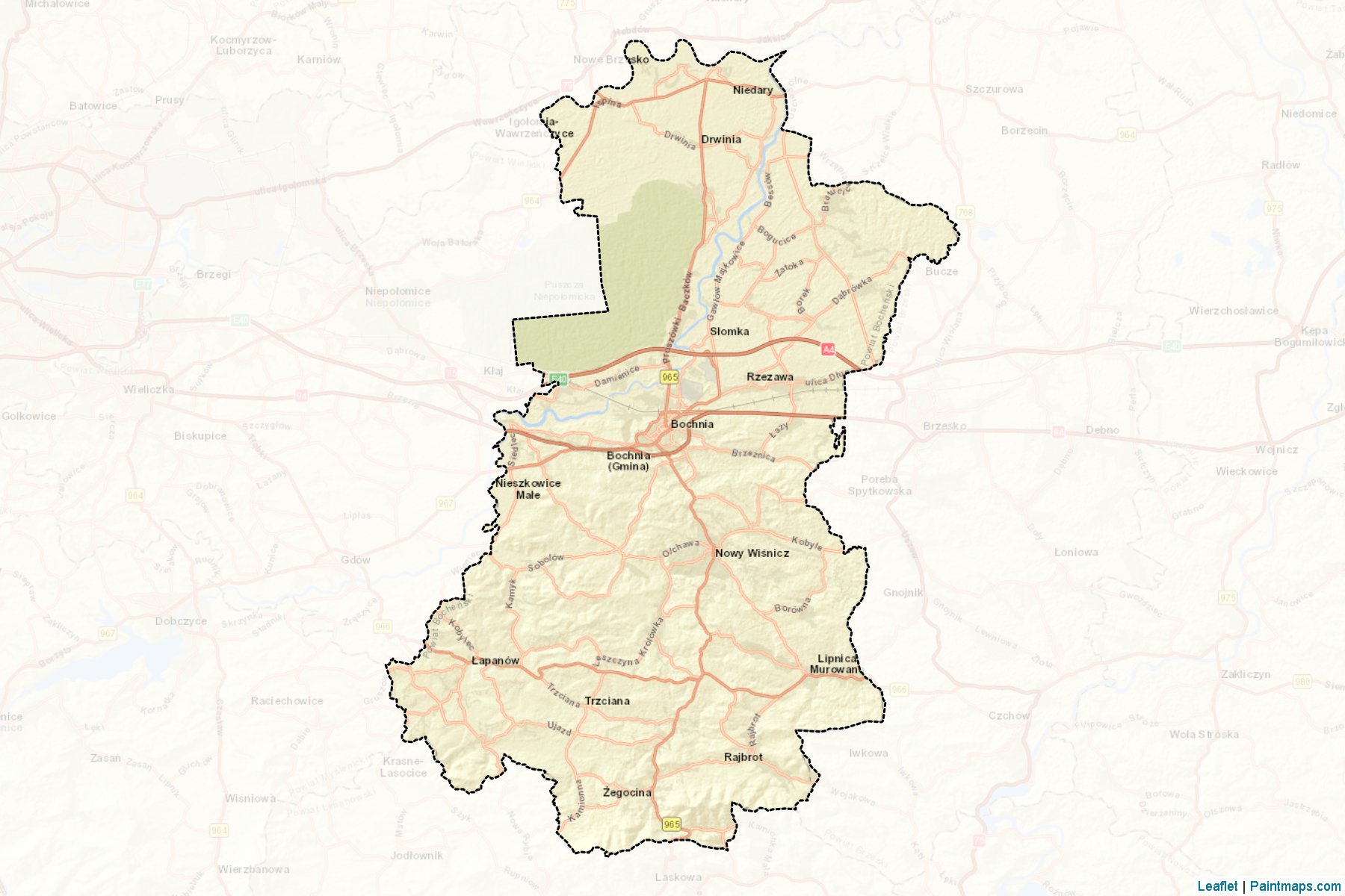 Bocheński (Lesser Poland Voivodeship) Map Cropping Samples-2