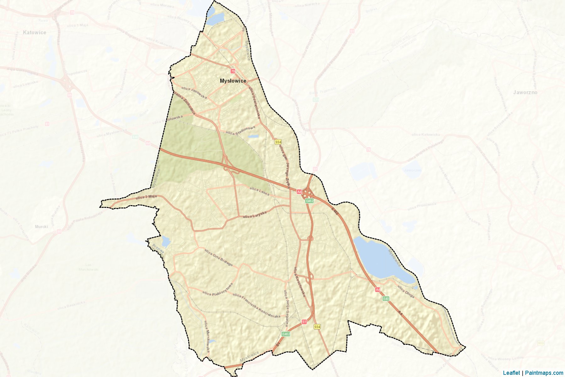 Mysłowice (Silesian Voivodeship) Map Cropping Samples-2