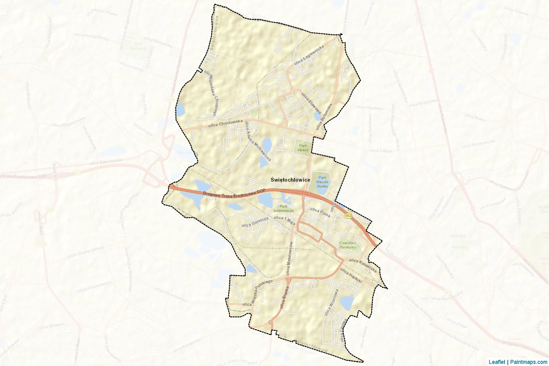 Muestras de recorte de mapas Świętochłowice (Śląskie)-2