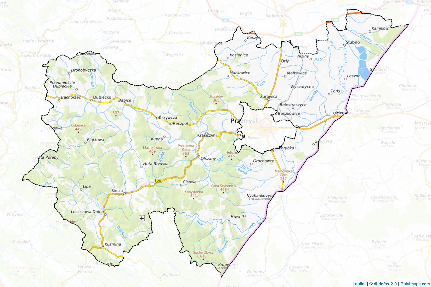 Przemyśl County (Podkarpackie) Map Cropping Samples-1