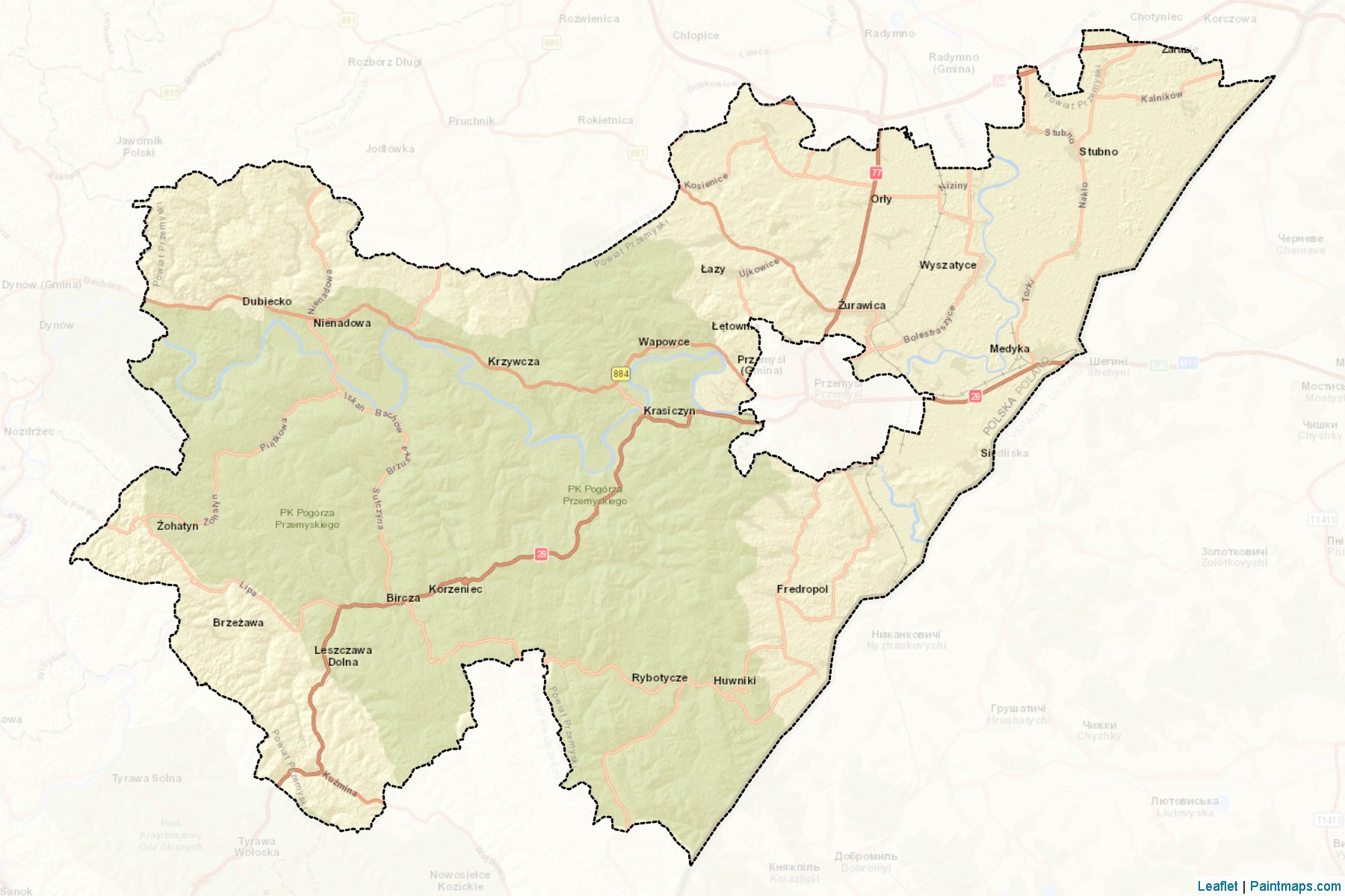 Przemyśl County (Podkarpackie) Map Cropping Samples-2